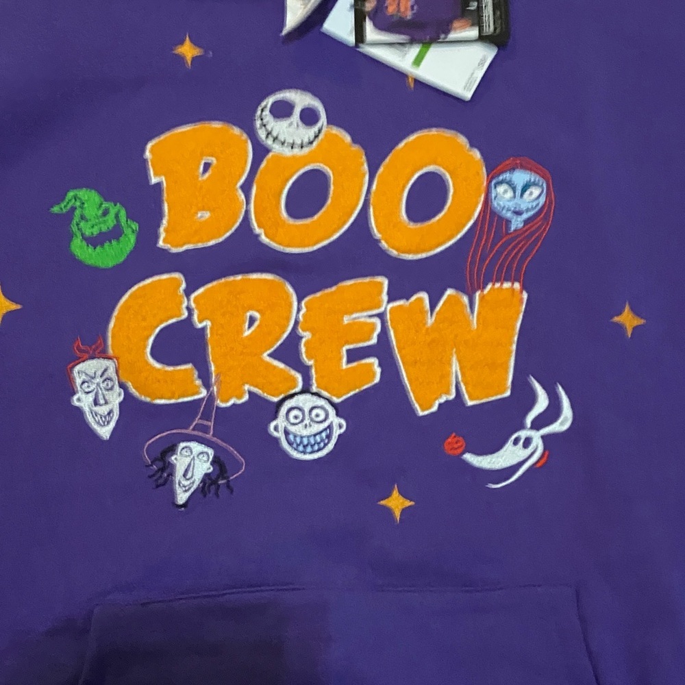Disney Tim Burton nightmare before Christmas Purple Boo Crew Sweatshirt - Picture 3 of 3